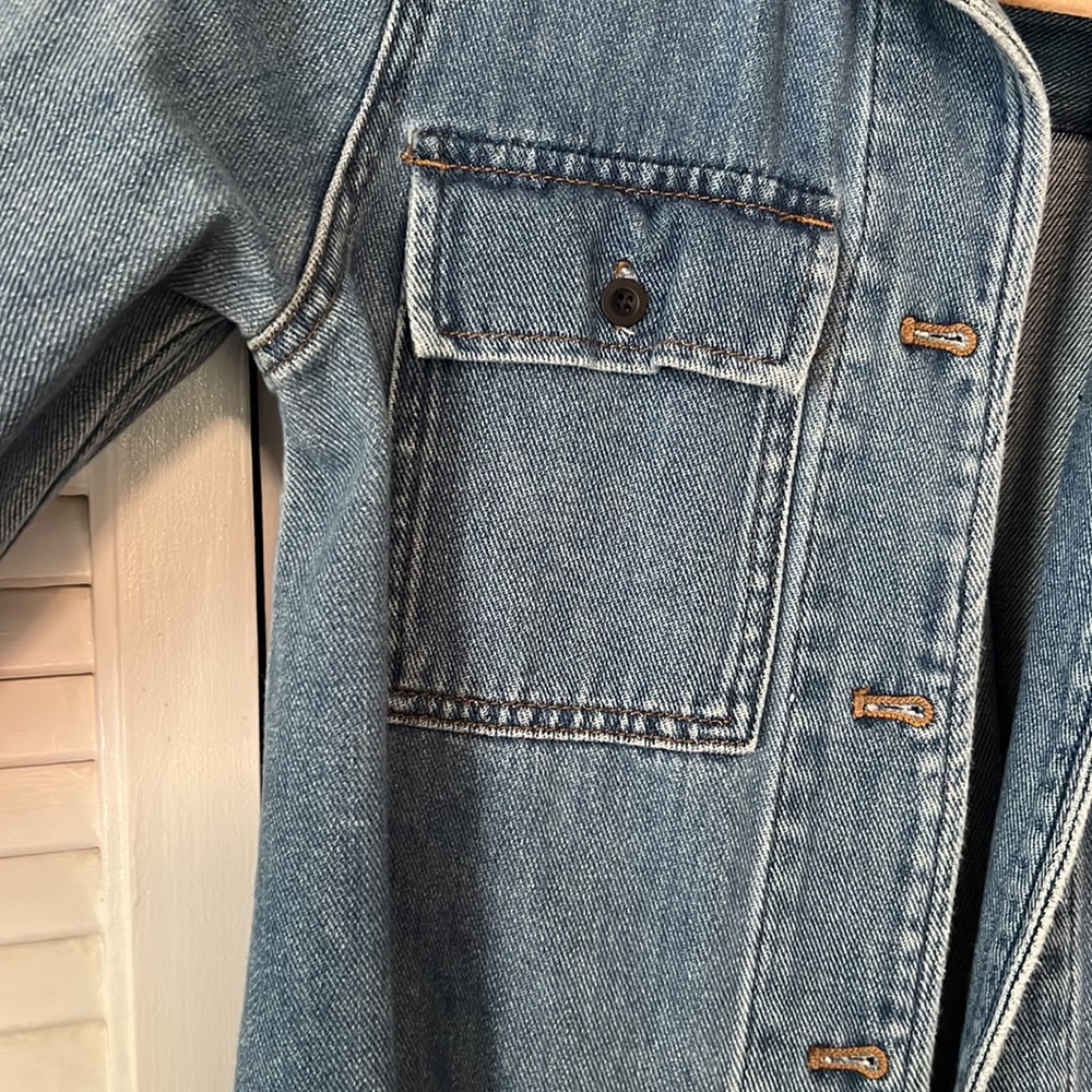 Madewell Pleat-back Denim Jacket, size x-small - Picture 2 of 6